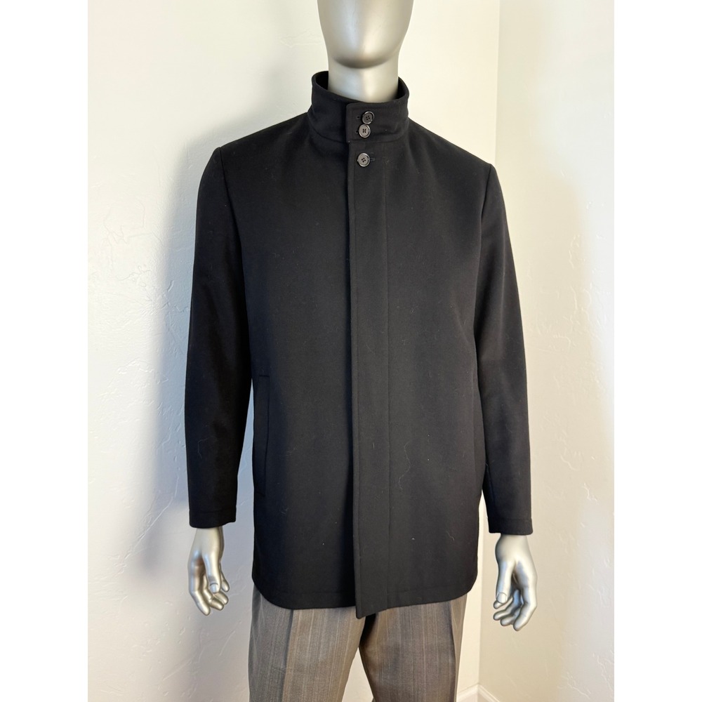 Rialto‎ Black Italian Wool Cashmere Jacket Funnel Collar Made in Italy 40R